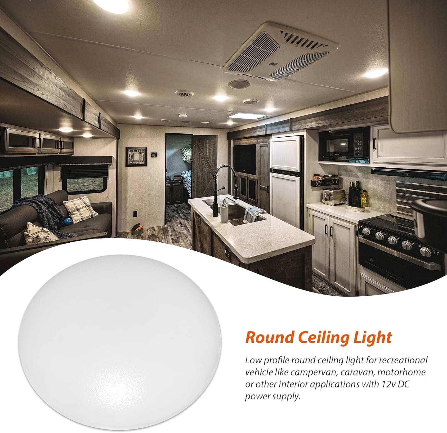 Dream lighting 12V 4.5" Warm White Cabinet Lighting - 5.4W LED Ceiling Downlight Pack of 4