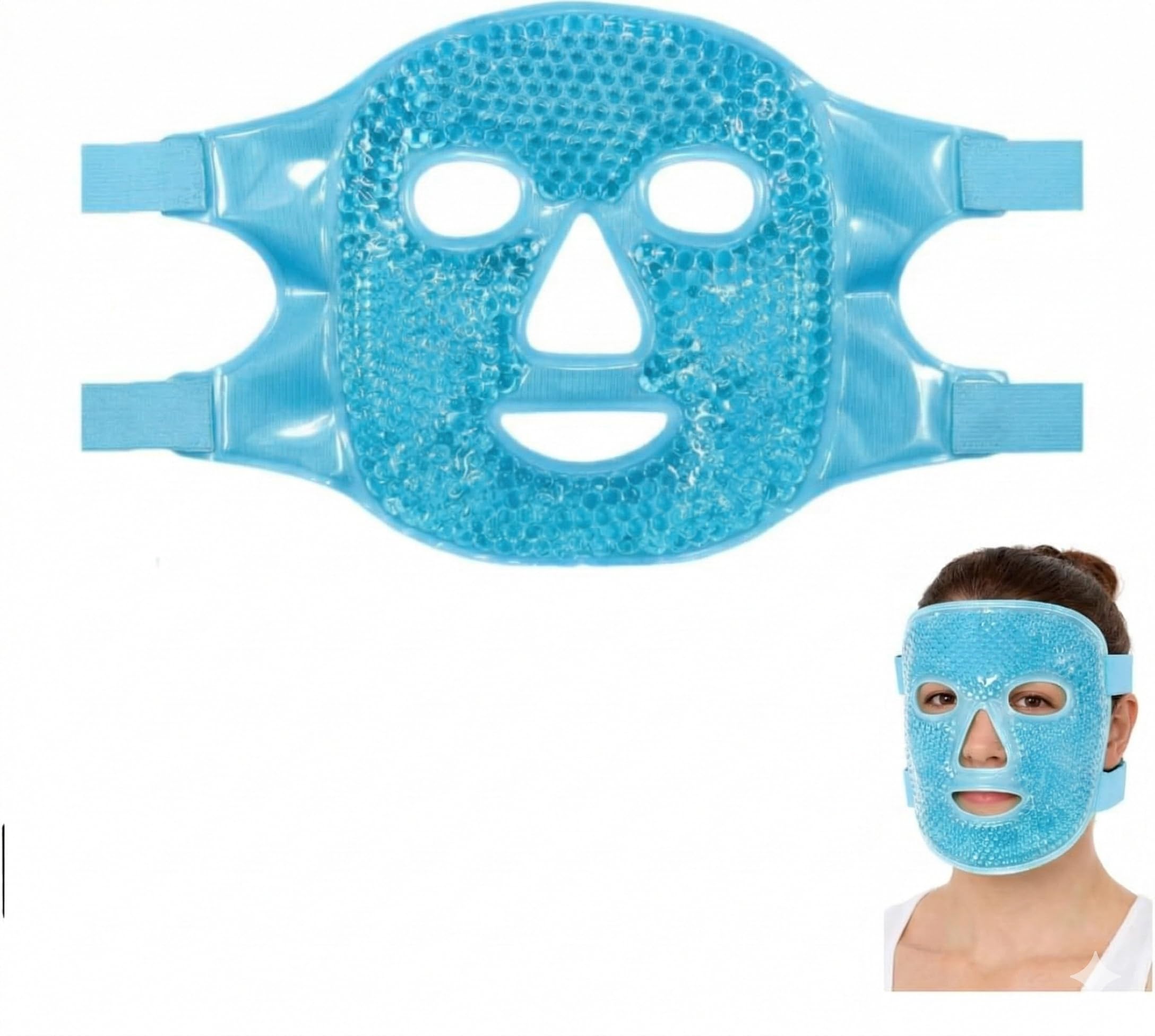FEXME 2-in-1 Reusable Gel Face Mask & Eye Mask Combo | Hot & Cold Therapy for Puffy Eyes, Dark Circles, Headache & Skin Relaxation | Cooling & Heating Pack for Men & Women-image-30