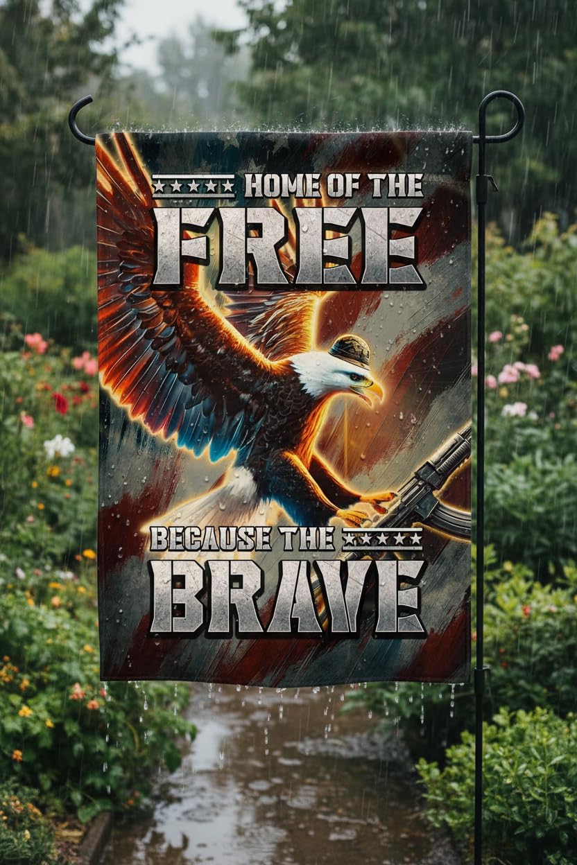 Heroic Eagle Veteran Garden Flag 12x18 In Doublesided Military Rifle "Home of the Free" Outdoor Decor Veterans Day Memorial Day Tribute Gift US Military - Image 4