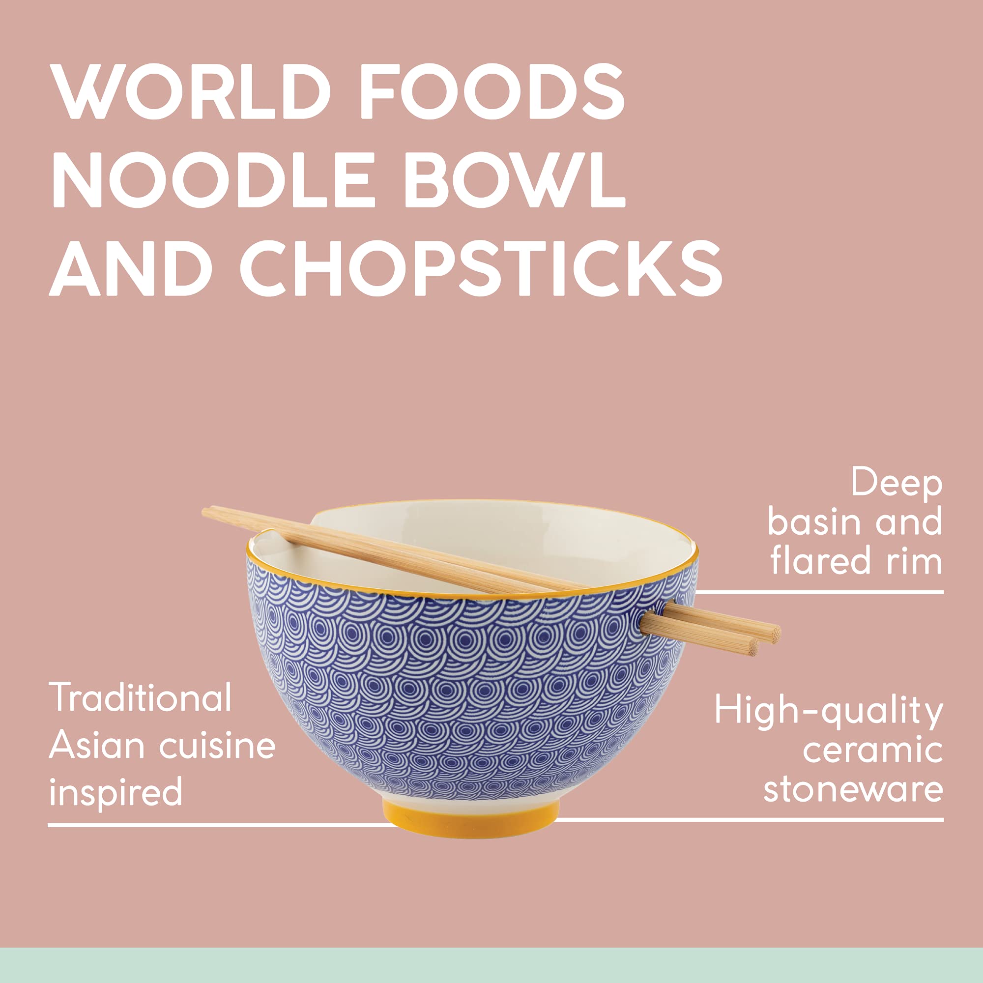 Typhoon World Foods Stoneware Noodle Bowl with Chopsticks - Image 2