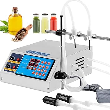 3-3000ml Liquid Filling Machine, Double Head Bottle Filler Machine Fully Digital Control Diaphragm Pump for Juice Cosmetic Essence Oil