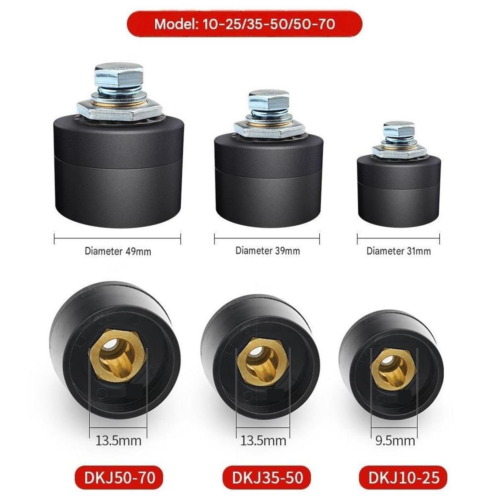 Conector De Cable Soldadura Montaje Rápido, 3 Uds., DKJ10-25/35-50/50-70/70-95(DKJ35-50 (red+black))