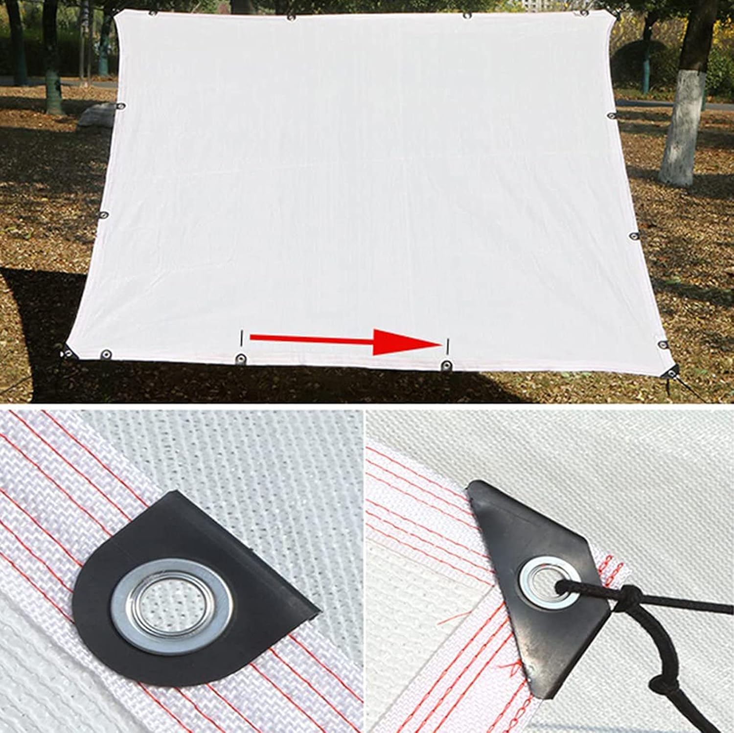 80% Sunblock Shade Cloth 7x20ft, Sun Screen Mesh Fence Privacy Screen, Tarp Netting Mesh Cloth for Plants Greenhouse Patio