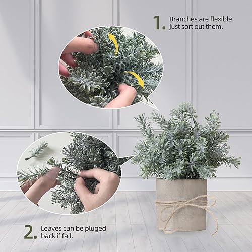 Miniatura 7 de Paquete de 4 plantas artificiales pequeñas, plantas artificiales de interior para decoración del hogar, pequeñas plantas de imitación de interior,