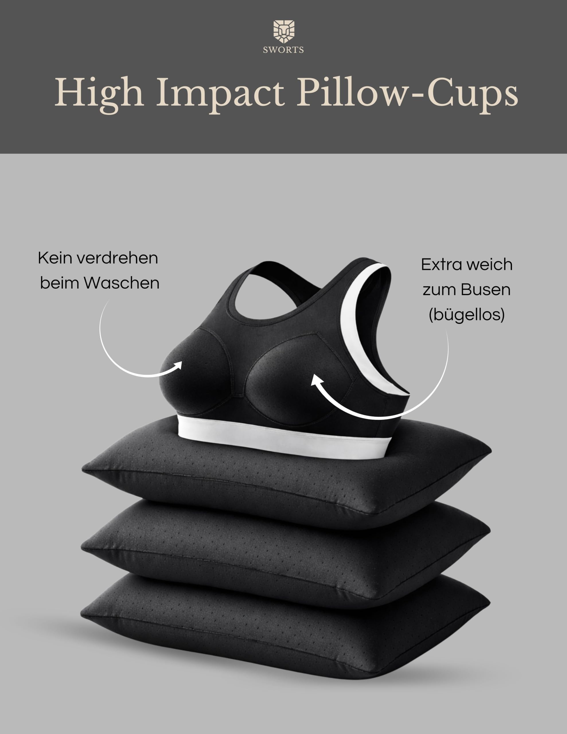 Roar Train Bra I High-Support Laufsport BH mit Pillow Cups