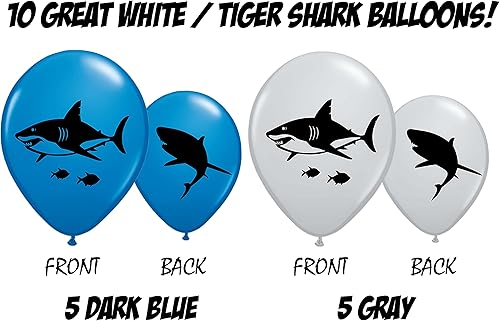 Miniatura 2 de Gypsy Jade's Globos de tiburón azul océano, ideales para fiestas de cumpleaños temáticas de tiburones, fiestas de la semana de tiburones o reuniones