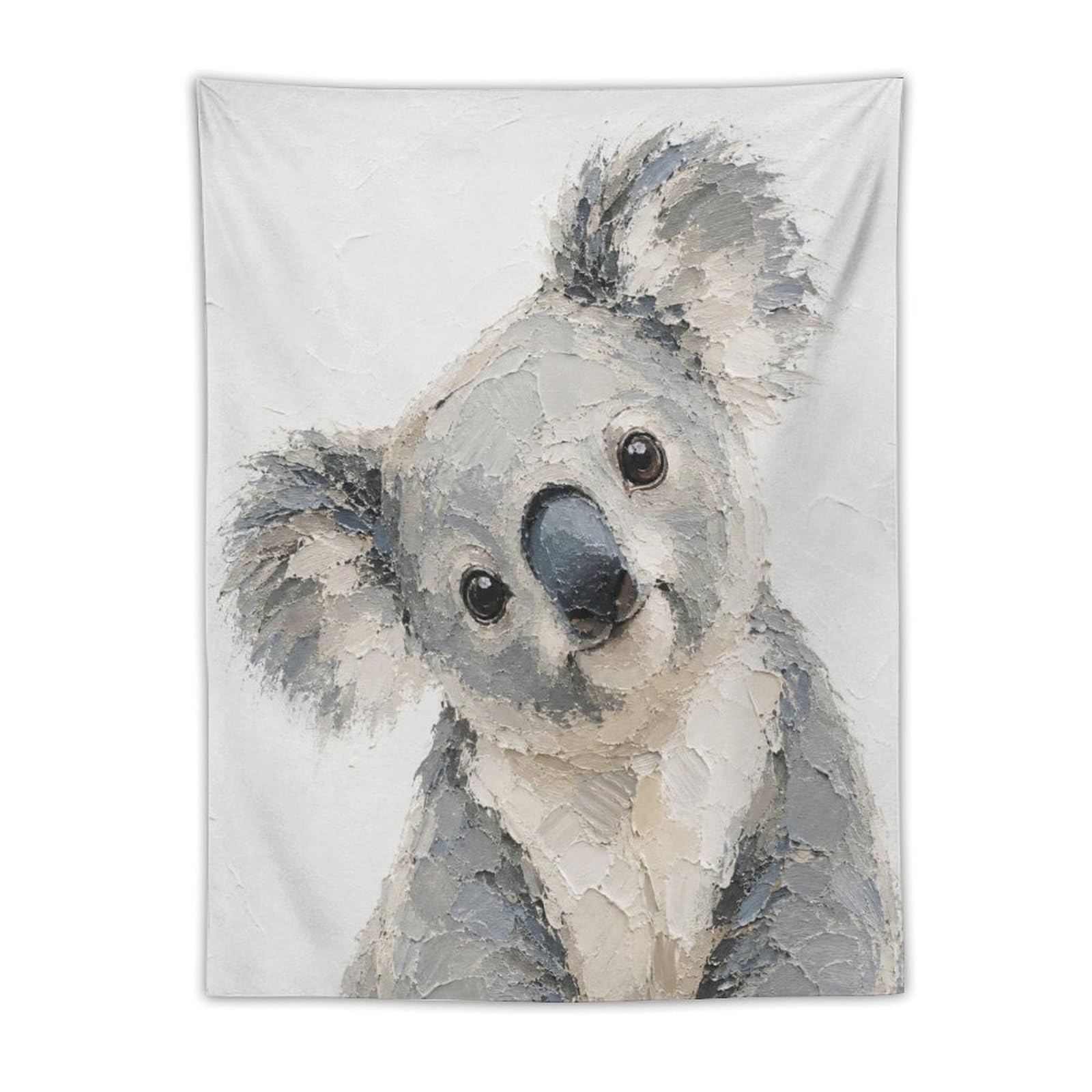 H3B8U2Y5 Cute Koala Portrait Wall Tapestry, Watercolor, Reading Corner