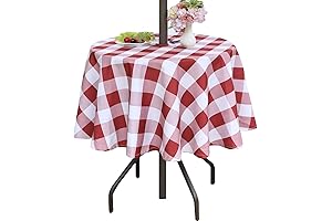 Poise3EHome Outdoor Tablecloth Round with Umbrella Hole