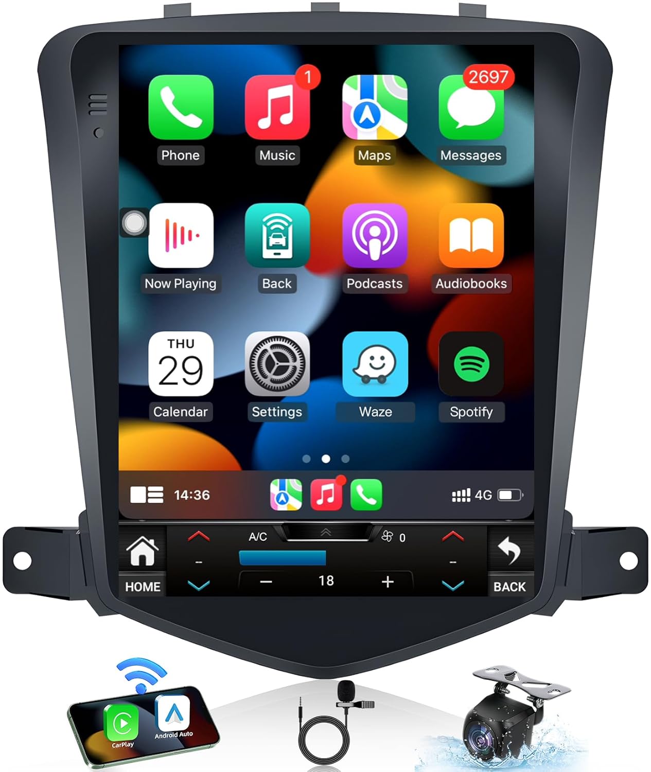 4Core 64GB Android 13 Upgrade Car Radio for Chevrolet Chevy Cruze 2009-2015 10 4 Inch 1024 768 HD