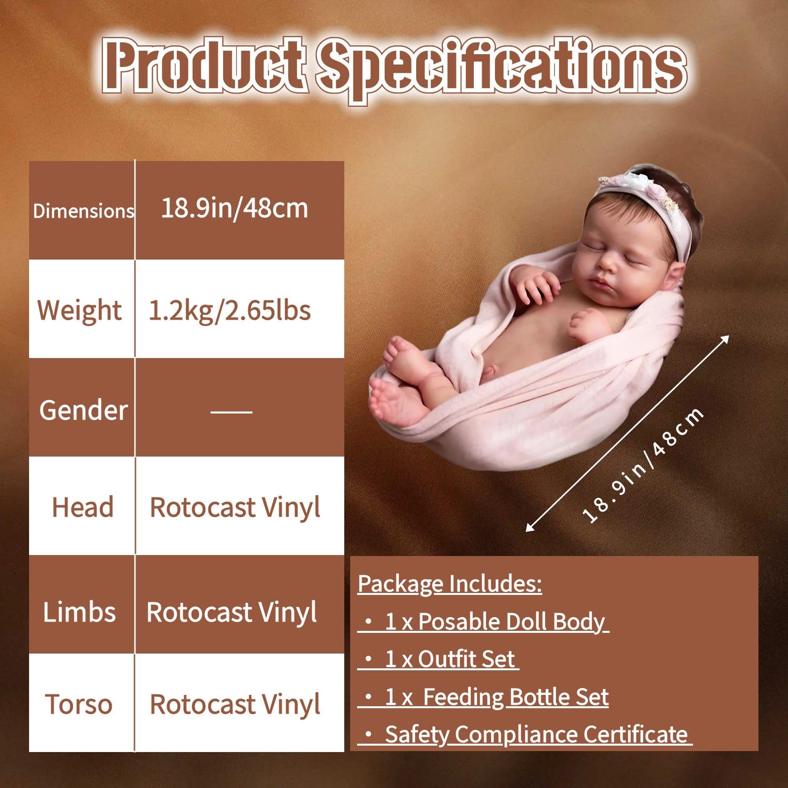 Amazon.co.jp: 48cm リアルリボーンドール | 柔らかビニール全身 男女