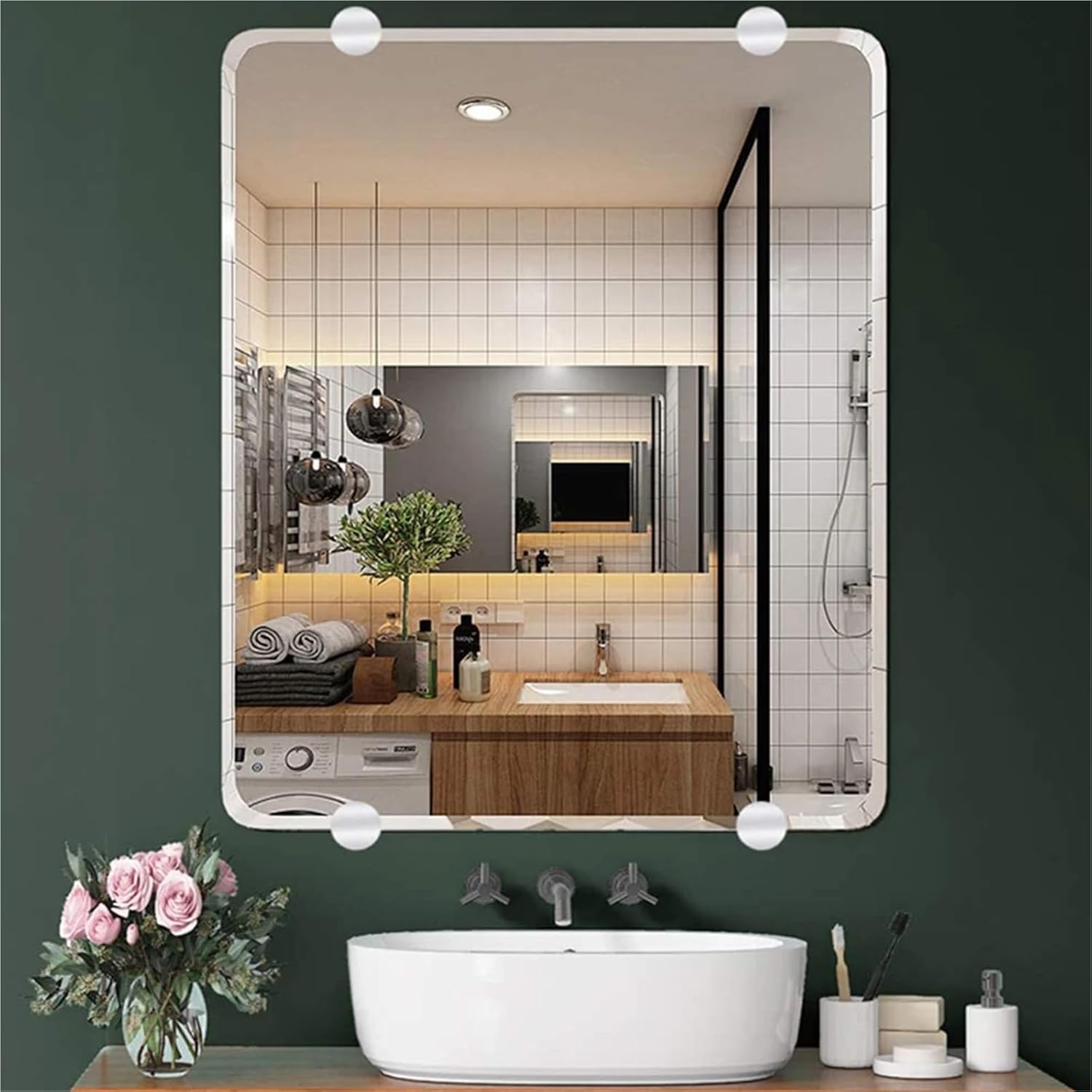 Glass Shelf Brackets 80Pcs 22mm/27mm Zinc Alloy Round Glass Clamp Bathroom Mirror Tight Clips Holder Hardware Door Hardware for Floating Shelves(27mm)