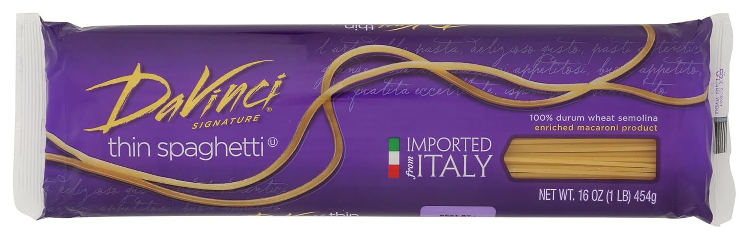 DaVinci Thin Spaghetti Pasta - Case of 20 - 16 oz.