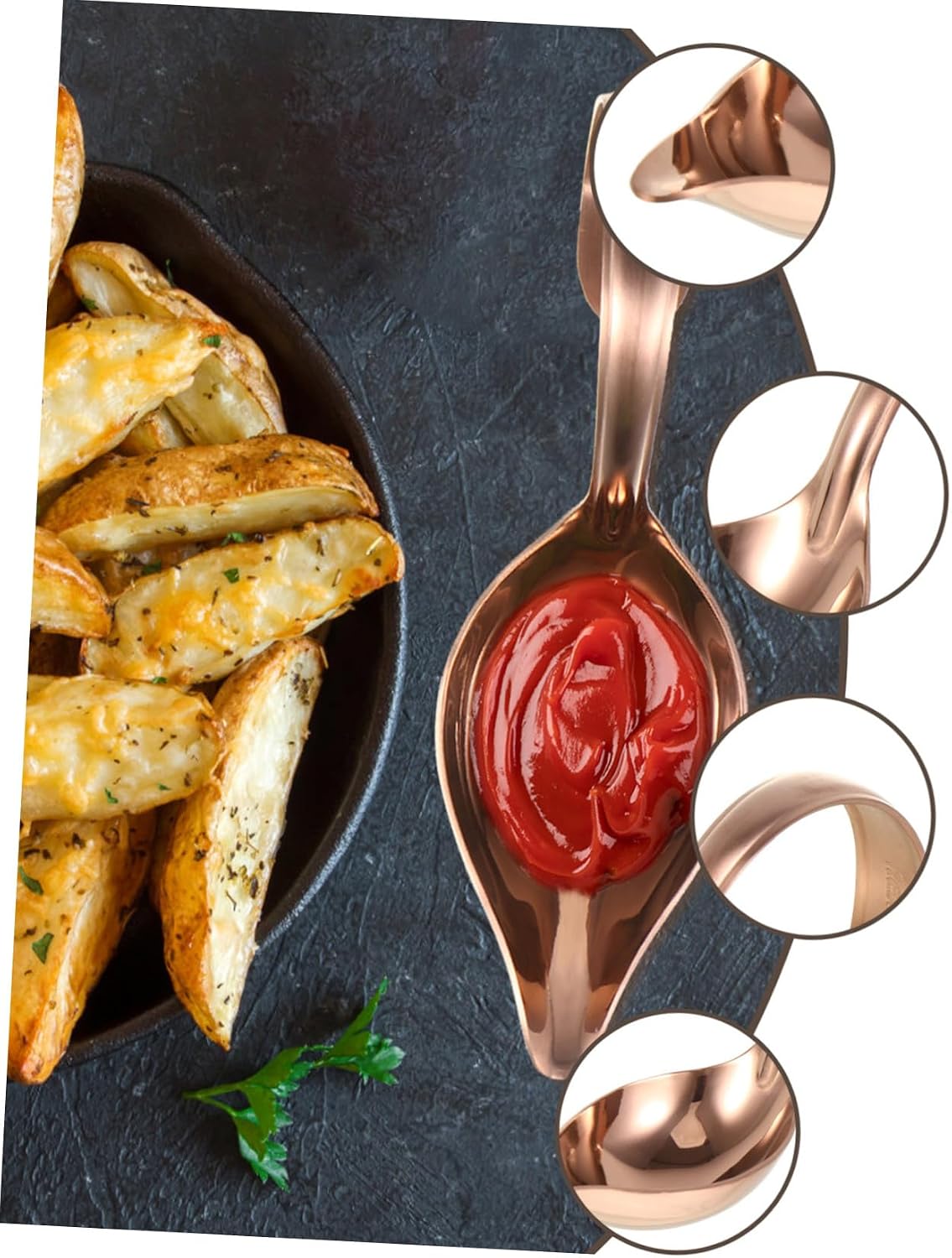 LABRIMP Stainless Steel Saucier Spoon for Cooking and Serving with Smooth Surface and Comfortable Grip, for Western Food Decoration and Sauce Painting, Fine Culinary Drawing Spoon