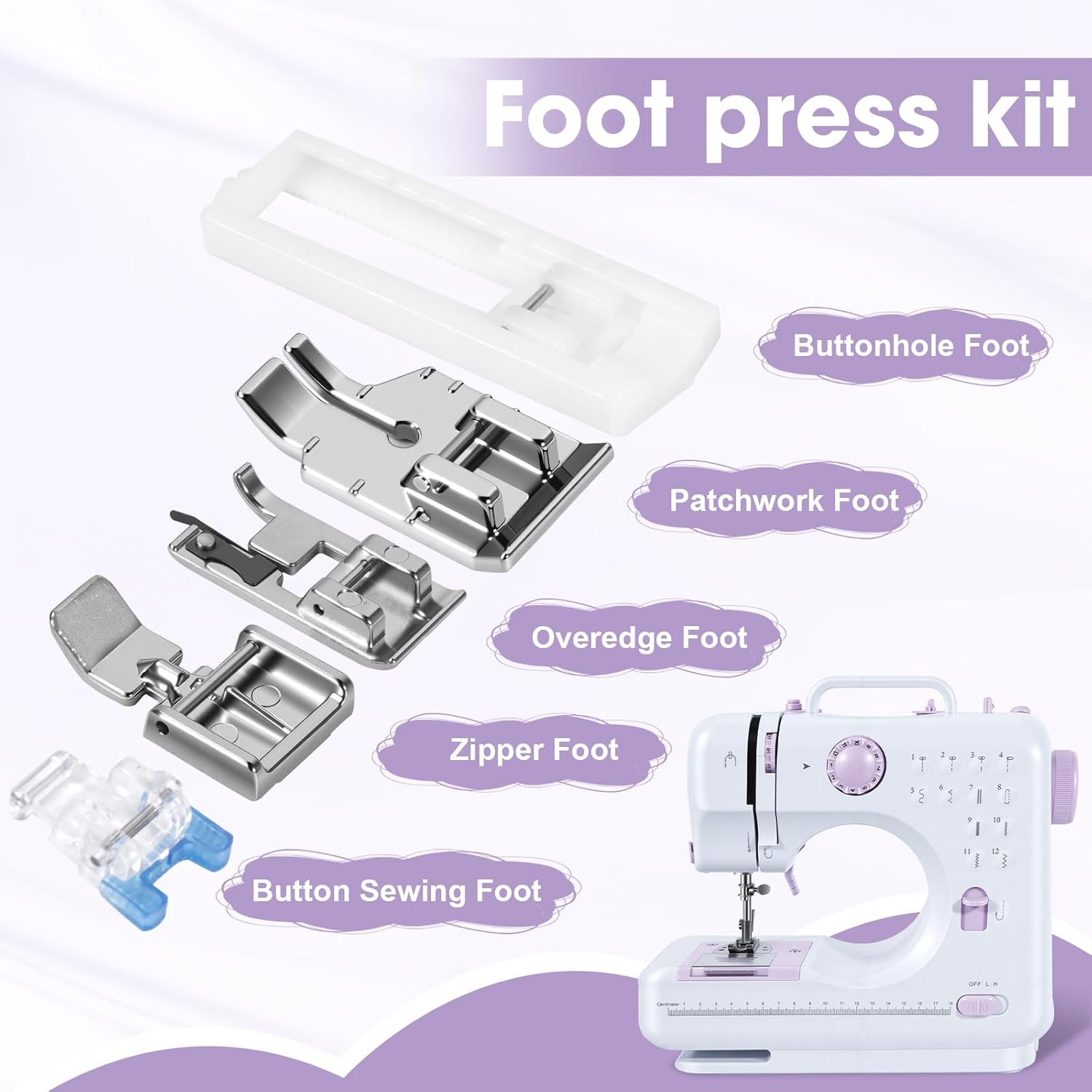 Portable Sewing Machine for Beginners, 12 Built-in Stitches Mini Sewing Machine with dust cover, Foot Pedal & Dual Speed, for Accessories Kit for Home DIY Projects & Gift, ldeal forAdults beginners