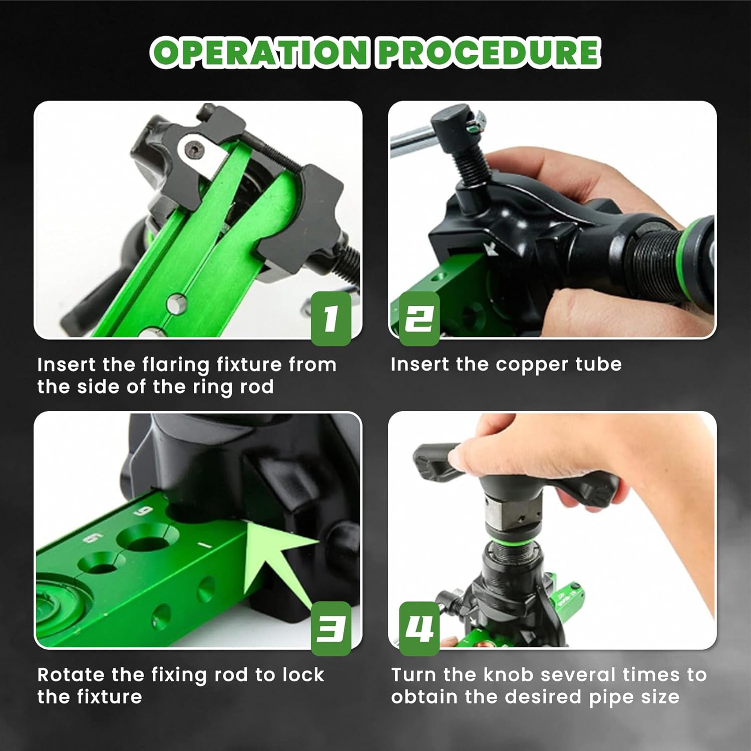 Single Flare Tool for 1/4" to 3/4" HVAC Tubing – 45-Degree Eccentric Cone Flaring Tool with Clutch Limiter for Copper and Aluminum Pipes