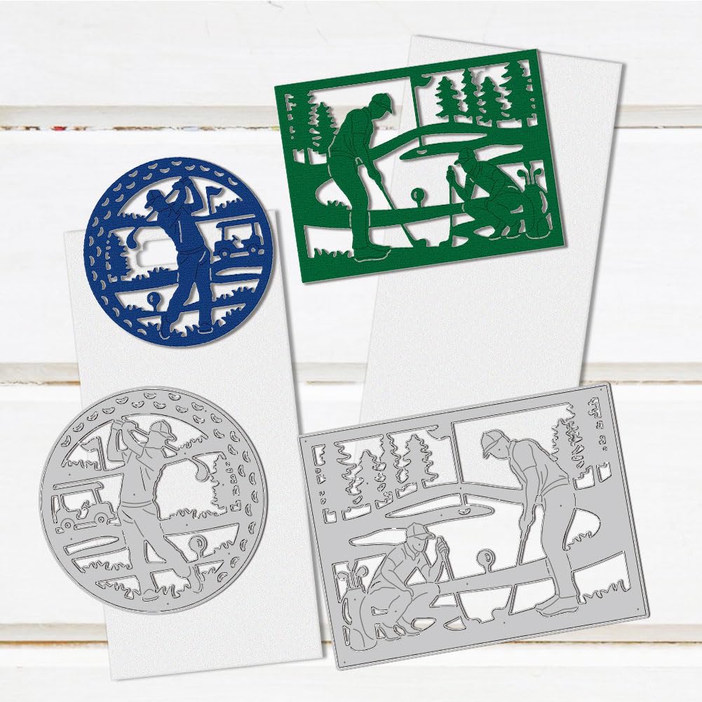 DELORIGIN Playing Golf Frame Cutting Dies Card Making Sports Season Die Cut Carbon Steel Die Cuts Stencils Card Scrapbooking Embossing Template for DIY Paper Craft Making Album Gift Invitation Decor - Image 4