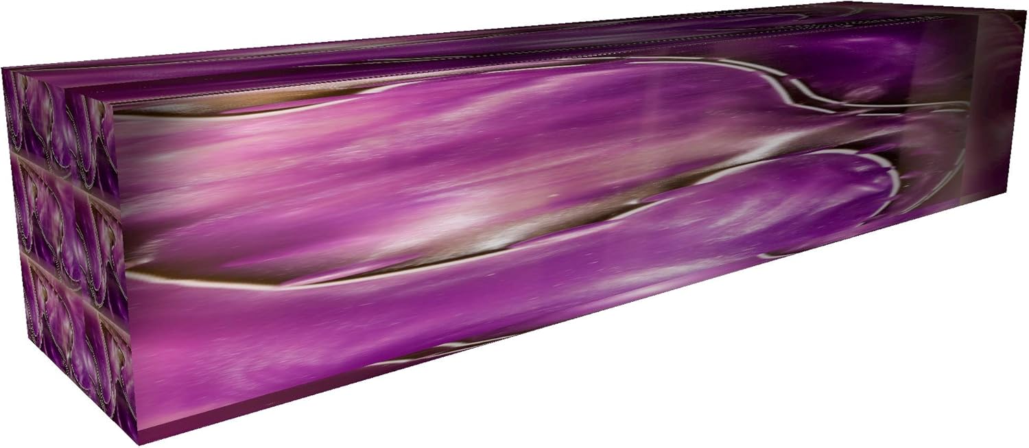 Color Splash Acrylic Pen Blank 3/4 x 3/4 x 5 Patterns May Slightly Vary (Purple Passion)