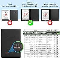 Vista 2 de CoBak Funda inteligente para Kindle Paperwhite de 6.8" de 11ª generación 2021 con función de encendido automático, ligera, delgada, de piel