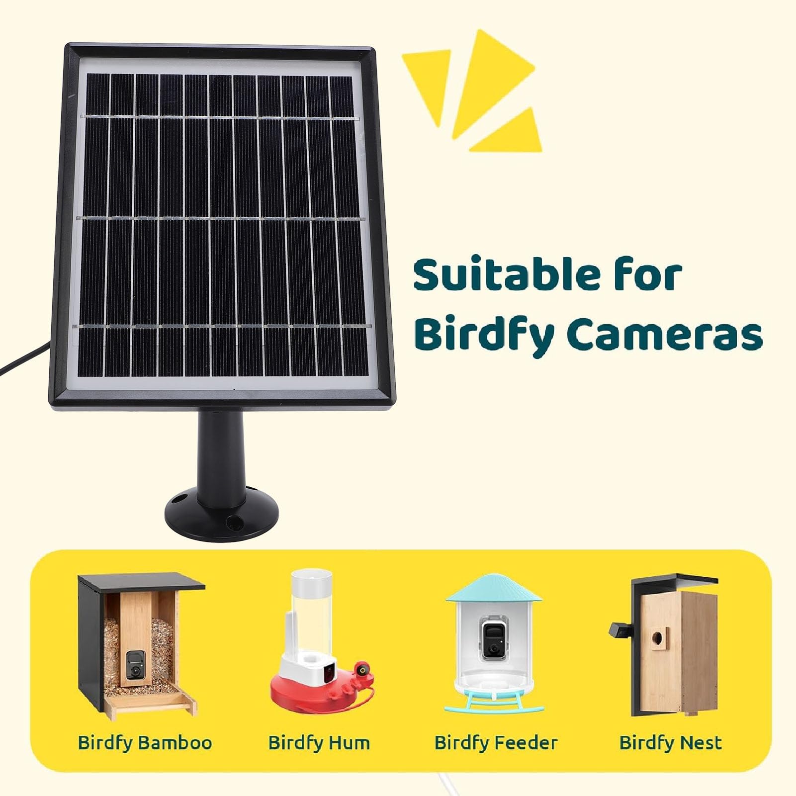 Annadue 10W Solarpanel Für Vogelfutterkamera - IP66 Wasserdicht Mit 360° Halterung