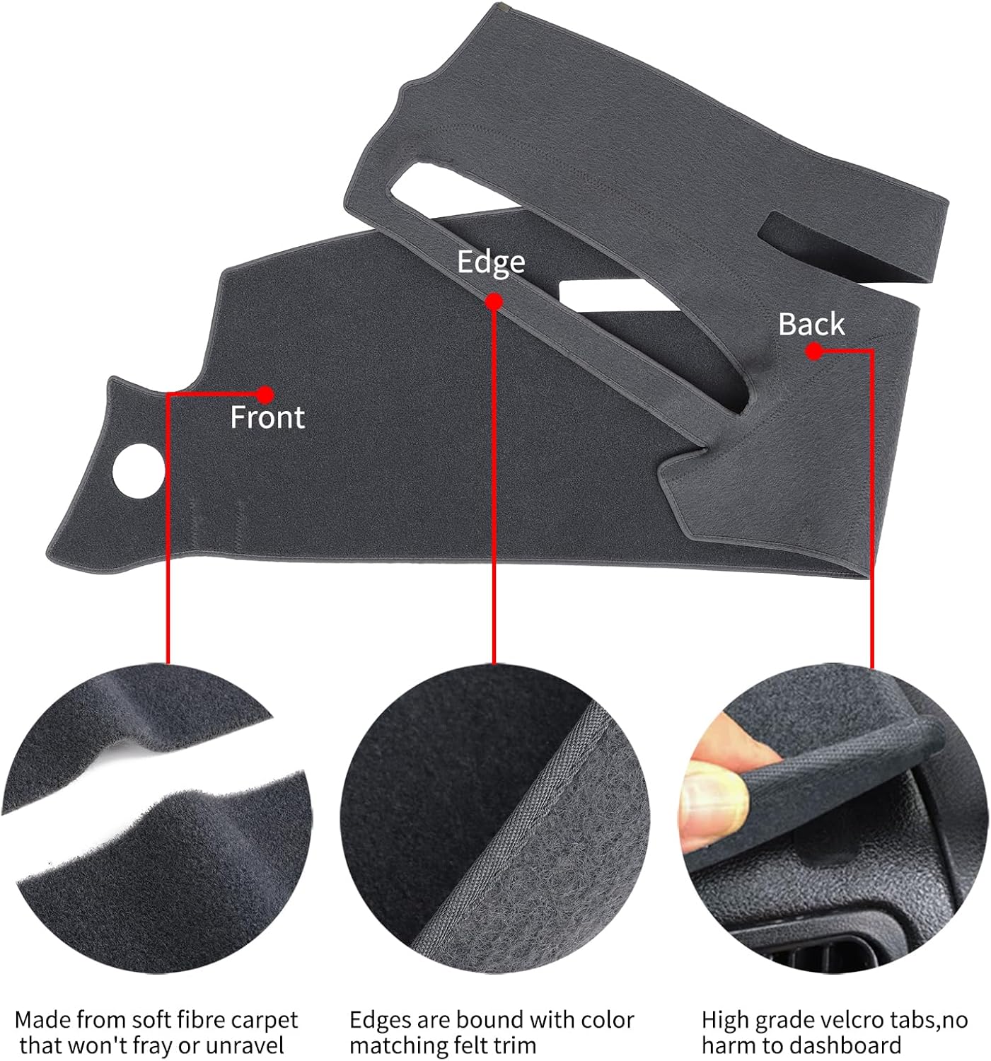 Dashboard Cover Dash Cover Mat Pad Custom Fit for 1995-1996 Chevy Chevrolet Silverado C1500 C2500 C3500 K1500 K2500 K3500 Tahoe Suburban,GMC Sierra Yukon Suburban Pickup Truck(Dark Gray)