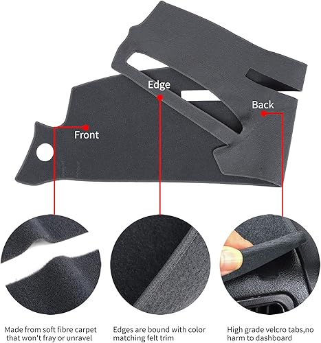 Miniatura 4 de HanLanKa Cubierta de tablero de instrumentos para Chevy Chevrolet Silverado C1500 C2500 C3500 K1500 K1500 K2500 K2500 K3500 Tahoe Suburban, GMC