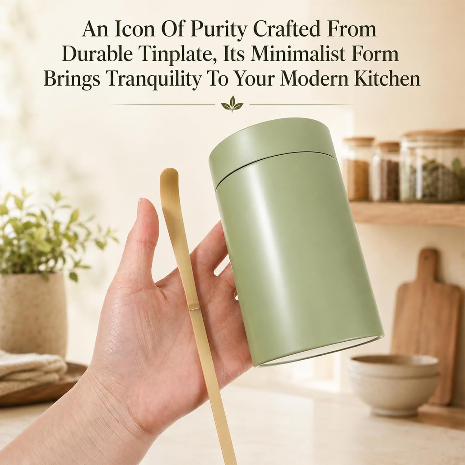 Matcha Container, Matcha Tin Storage Container Airtight with Scoop
