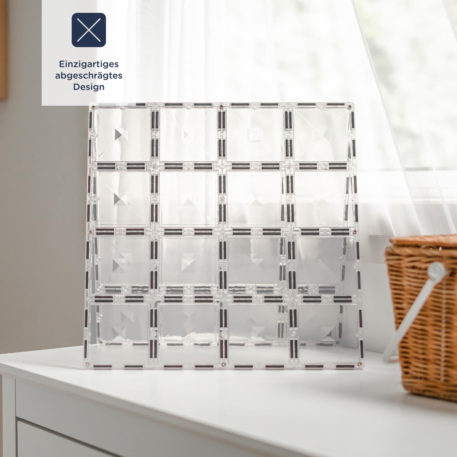 CONNETIX Magnetbausteine Klar Grundplatten-Pack, 2 Stück