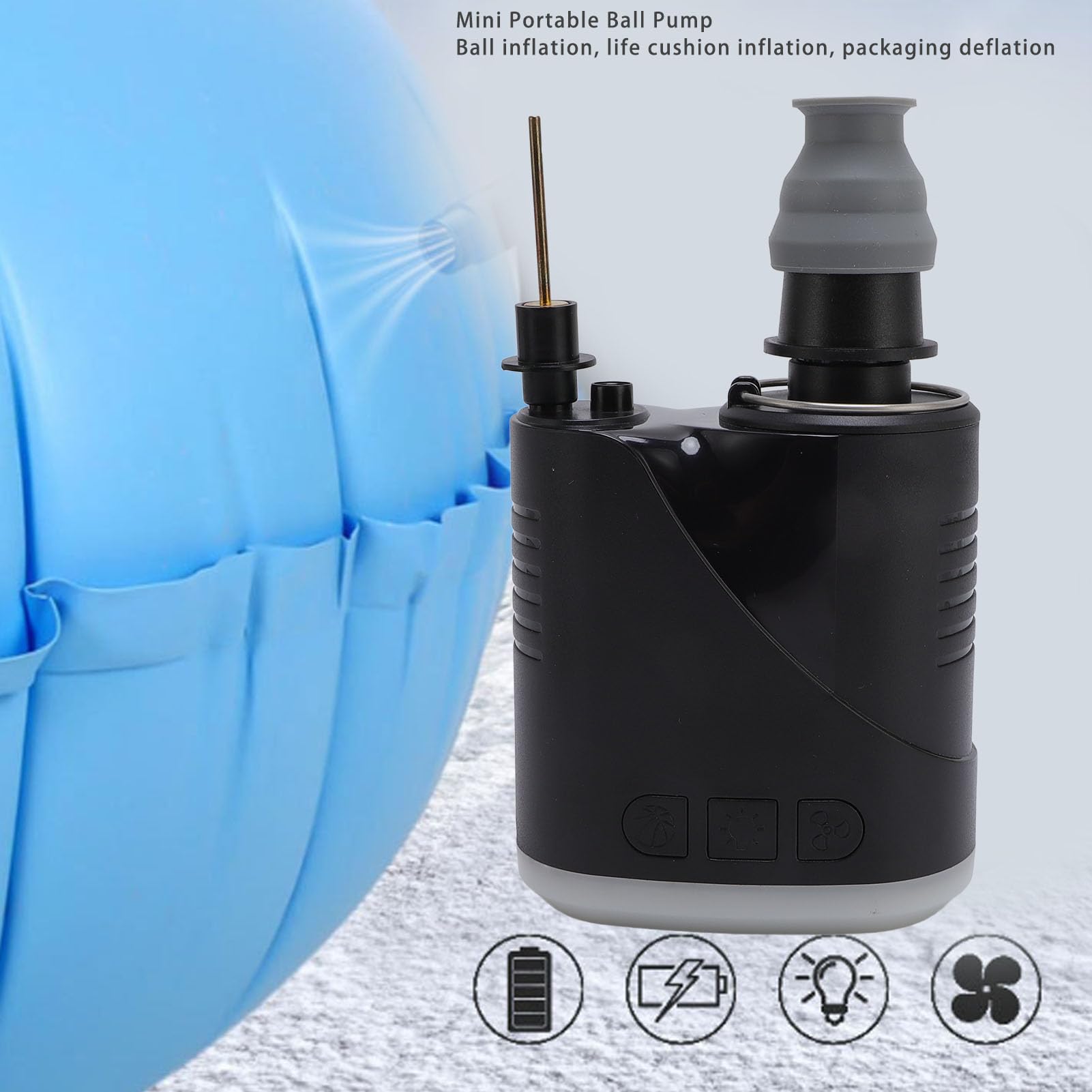 Kuuleyn Portable Air Compressor Automatic Ball Pump Electric Ball Pump Inflation and Deflation Cordless Portable Automatic Ball Inflator for Balls Air Cushions