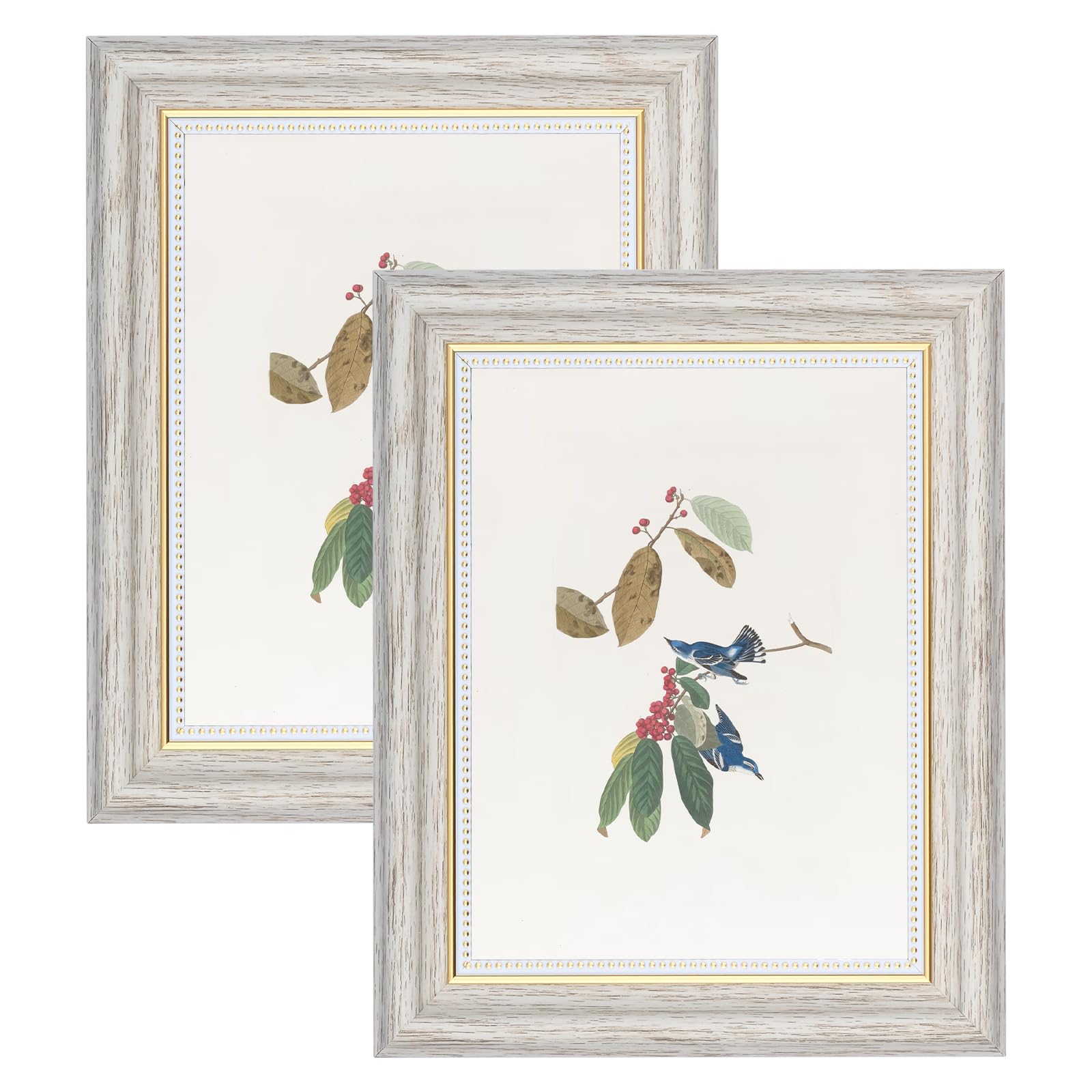 WIFTREY Set 18 Cornici Portafoto 20x25 Cm – Bianco Invecchiato, Con Plexiglass, Da Parete O Tavolo, Per Foto 20,3x25,4 - 5