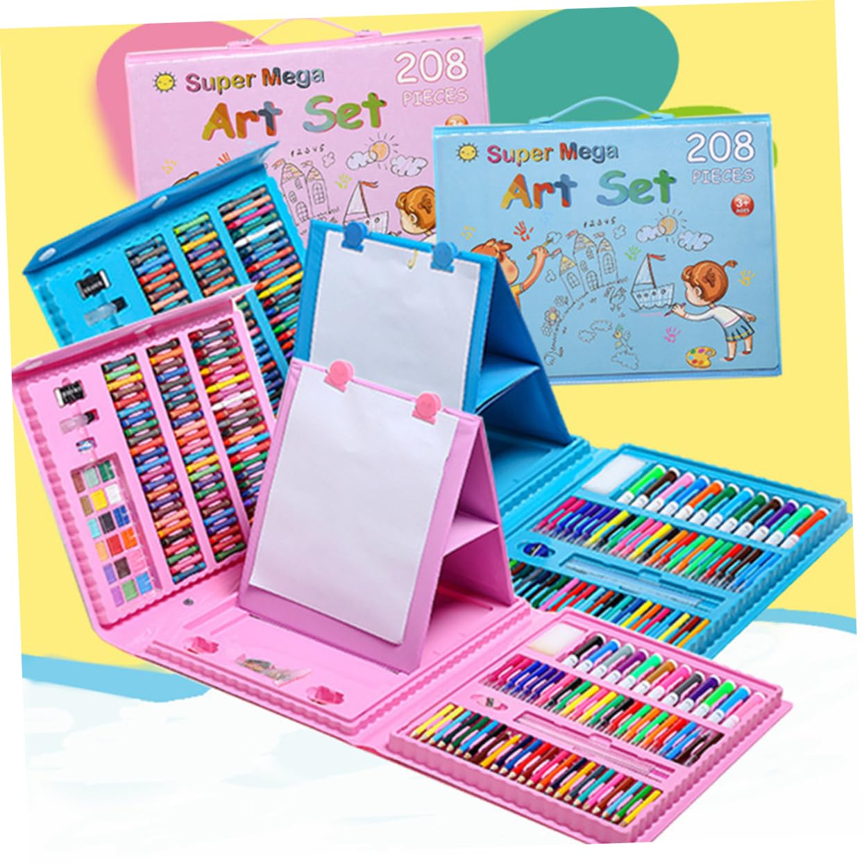 NUOBESTY Set di Penne Gel Rosa 208 Pezzi per Disegno e Colorazione | Punta Fine, Scrittura Fluida e Linea Regolare, per Adulti e Ragazzo Ragazza, Corpo in Plastica