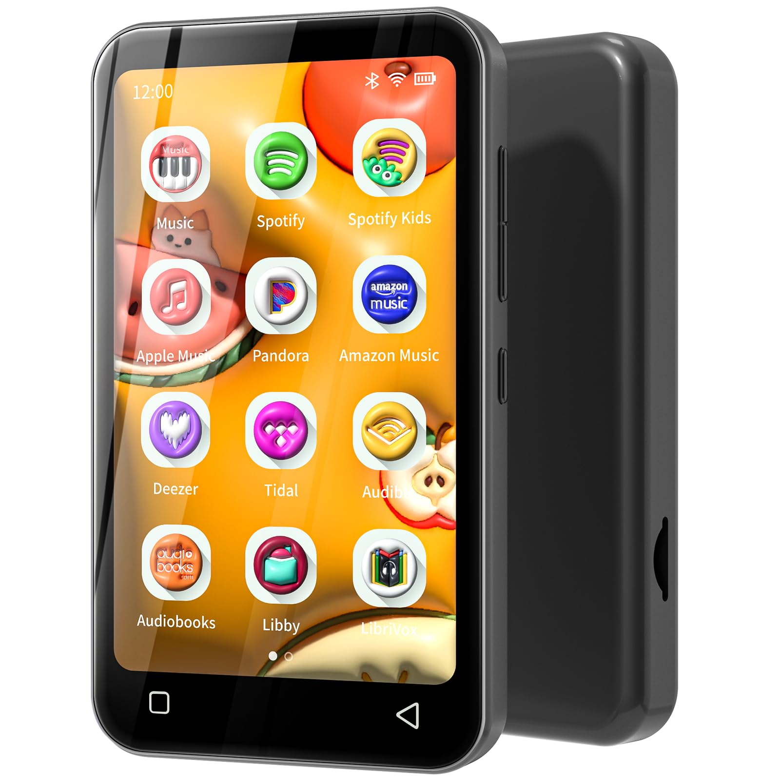 TIMMKOO 80GB Kids MP3 Player with Bluetooth and WiFi, Parental Controls, 4" Music Player with Spotify, Audible Up to 1TB （Black）