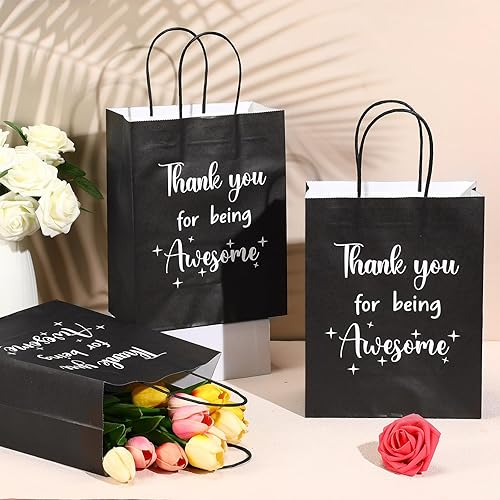 Miniatura 6 de Ctosree 20 bolsas de papel de regalo para empleados, compañeros de trabajo, colega de trabajo con asas, bolsas de regalo de agradecimiento para