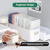 SIMDAO 6 db Tárolódoboz Fogantyúval 26x9,5x9 cm Szerveződoboz Konyha Fürdőszoba Iroda 4