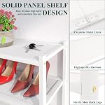 Smiry Bamboo Long Shoe Rack, 2 Tier Shoe Organizer for Entryway & Closet, Stackable Free Standing Storage Shelf for Shoes, Bags & Plants, White