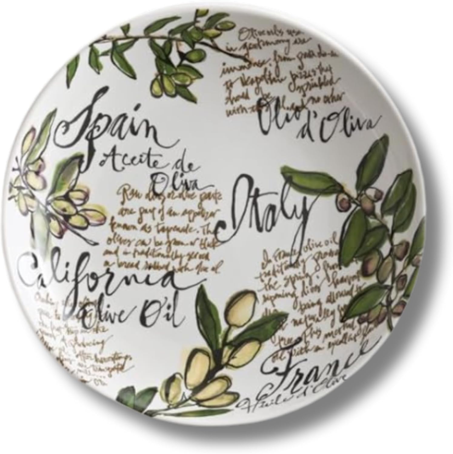 Rosanna Olive Oil Large Porcelain Serving Bowl, 13", 1 Unit, Salad Bowl, Pasta Serving Bowls, Italian Pasta Bowls