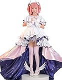 Women's Costume Anime Magical Girls Cosplay kawaii puffy Star Dress and Gloves with Thigh Socks and Headdress