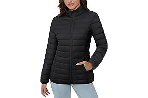 MAGCOMSEN Chamarra de Invierno para Mujer con Cuello Alto con 4 Bolsillos