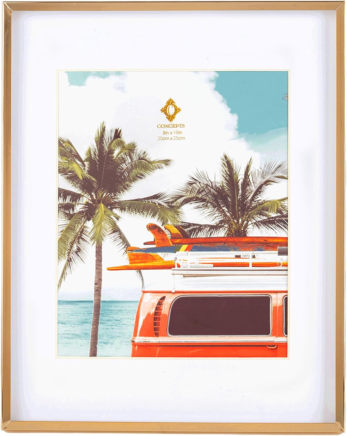 Concepts Set Of 6-11x14 Double Matted to 8x10 Classic Gold Metal Picture Frame With HD Clear Glass, Extra Durable Photo Frames - Display Wallhung/Tabletop Vertically Or Horizontaly