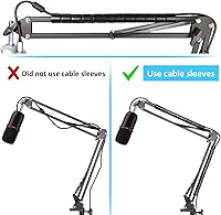 Vista 5 de YOUSHARES - Soporte de brazo de micrófono HyperX SoloCast - Brazo de boom de micrófono profesional ajustable de tijeras con funda para cables