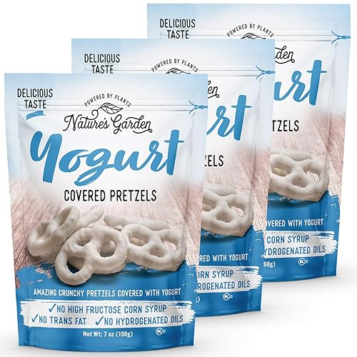 Miniatura 28 de Nature's Garden Pretzels cubiertos de yogur de frambuesa, sin grasas trans, aperitivo indulgente, pretzels saborizados, bolsa de 7 onzas