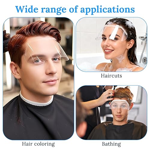 Miniatura 6 de 100 protectores desechables transparentes para ojos, viseras de plástico transparente, protectores faciales para ducha, protectores esenciales para