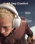 Soundcore Space 2 par Anker, Casques d'annulation de bruit actif, Confortable, 50H L'heure du jeu, LDAC Audio sans fil Hi-Res, double connexion, appels clairs, Bluetooth 6.1, Mode Nap, détection d'usure