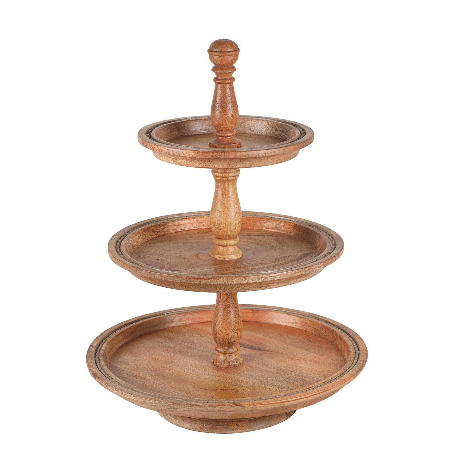 DecorBrio - 3 Tier Wood Cake Stand Cupcake Tower Wooden Cupcake Stand 3 Tier Serving Tray for Farmhouse Wedding, Birthday, Tea Parties, Baby Showers, Kitchen Decor