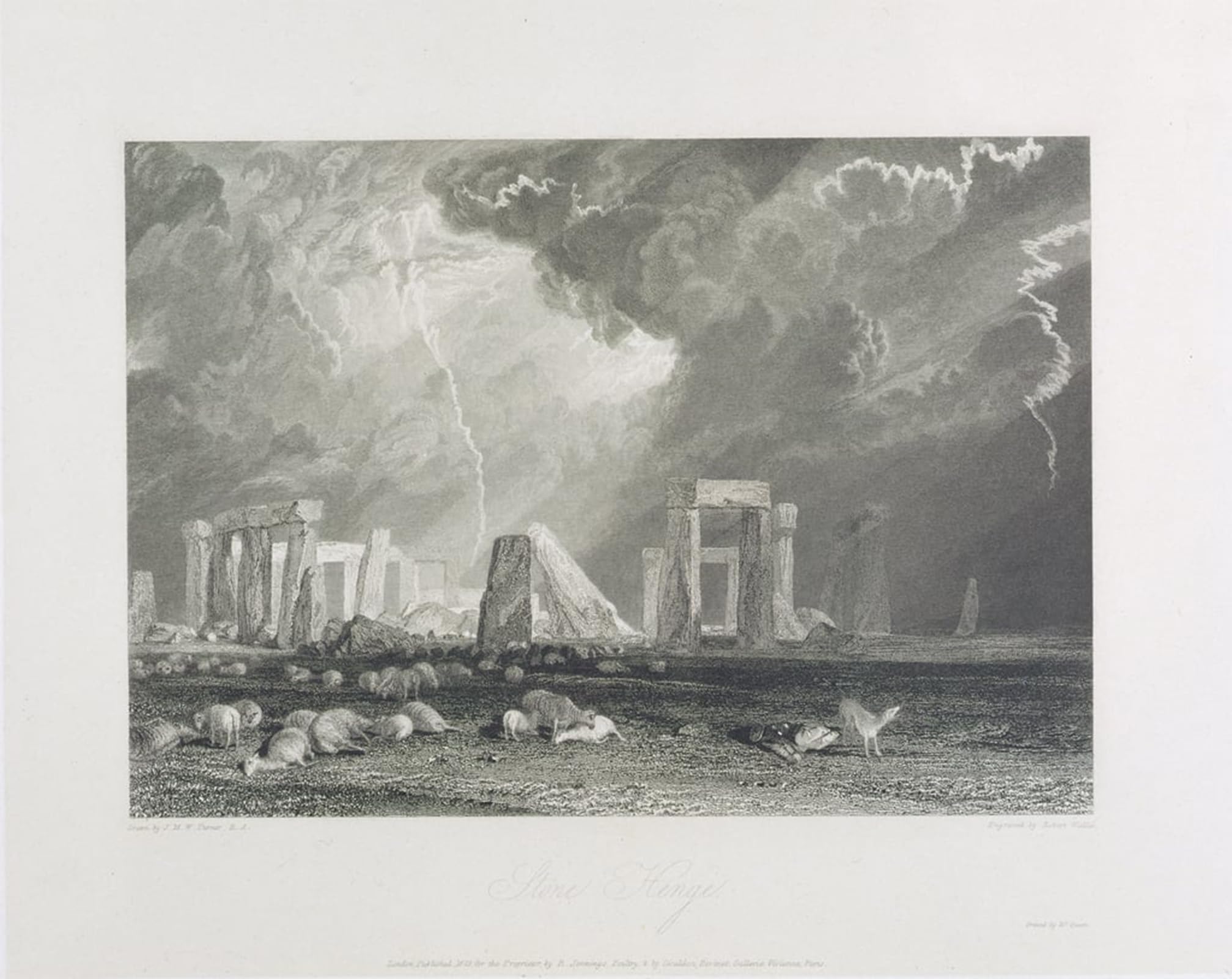 POSTERIIk Famous Modern Artwork Art Mural Stone Henge by Mallord William Turner Oil Paintings Pictures for Home Decor 60x90cm