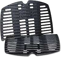 GGC Grelhas 7644 7582 para churrasqueiras a gás Weber Q100 Q1000 Q1200 Q1200 Q1400, grelhas de ferro fundido de 43 x 32 cm para Weber 50060001 51010001 51040001 5106 0001, 2 peças de reposição Baby Q