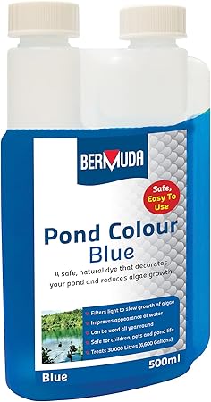 Image Bermuda Blue Pond Colour Dye 500ml Reduce Algae and Weeds Stunning Pond Water