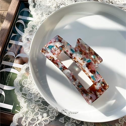 Miniatura 8 de Pinza grande de concha de tortuga de 4.1 pulgadas, pinza de pelo de acetato de celulosa, paquete de 2 pinzas de plátano para cabello grueso y