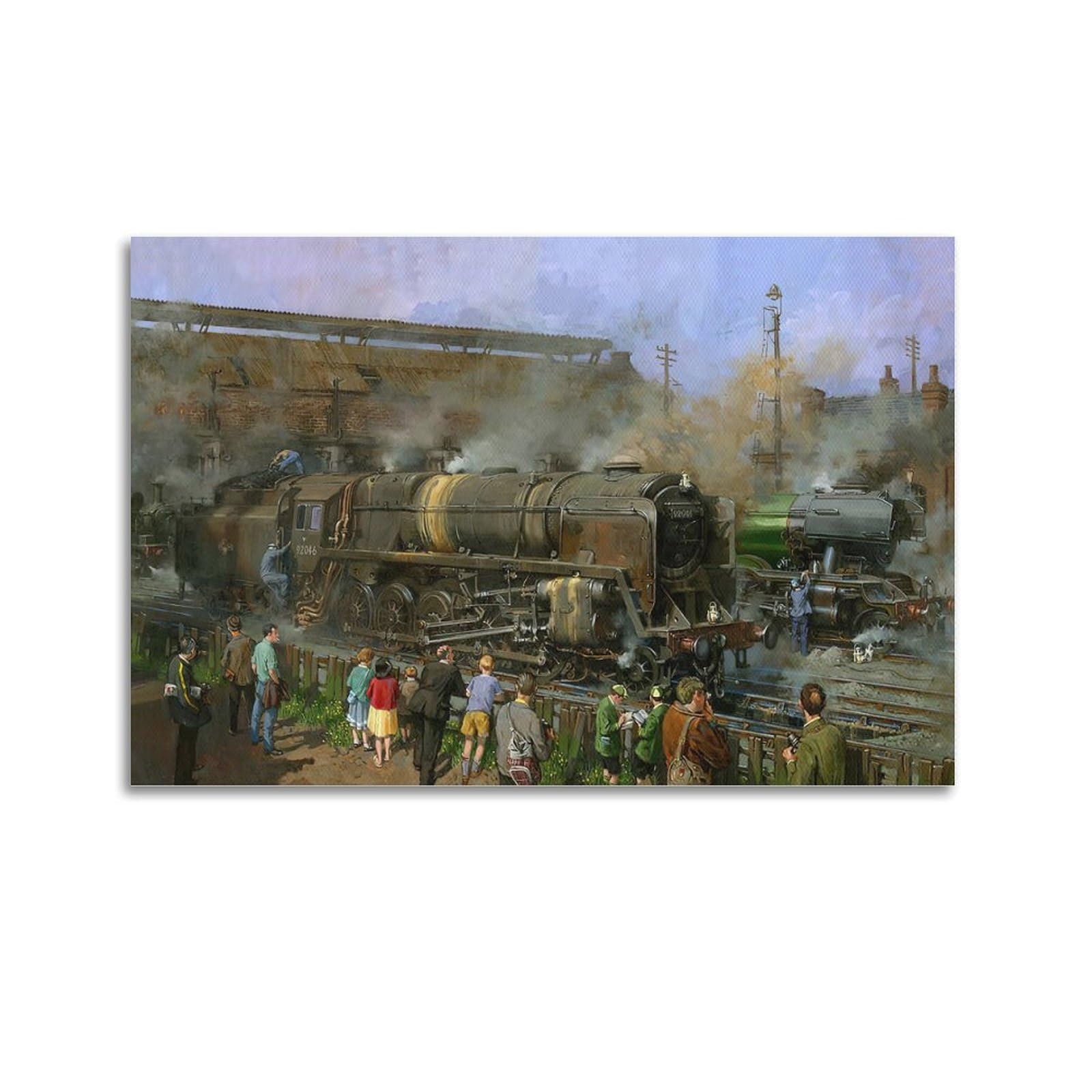 HUIYHB Vintage Steam Train Poster Check Poster Decorative Painting Canvas Wall Posters And Art Picture Print Modern Family Bedroom Decor Posters 20x30inch(50x75cm)
