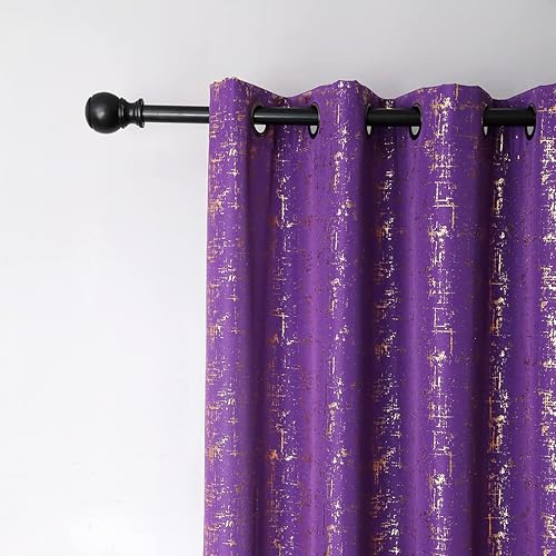 Miniatura 3 de Taisier Home Cortinas texturizadas de lino con estampado de lámina dorada, cortinas con diseño de puntos geométricos para guardería, habitación de