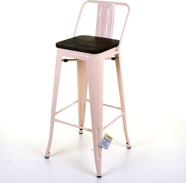 Marko Furniture Milan Metal Breakfast Bar Stool Seat Chair Industrial Vintage Classic Style Kitchen (Pack of 2, Cream)